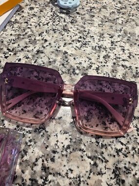 Saint Laurent Pink and Purple Gradient Oversized Square Sunglasses